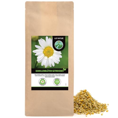 Kamillentee 1kg von Alpi Nature, Kamillenblüten getrocknet Premium Qualität, Kamillen Tee lose von Alpi Nature