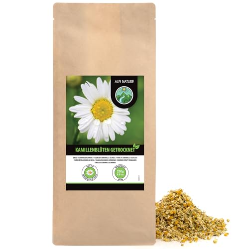 Kamillenblüten (250g), Loser Kamillentee, Premium Qualität nur Blüten, Kamillen Tee ganze Blüten, schonend getrocknet, 100% rein und naturbelassen, Tee Kamille von Alpi Nature