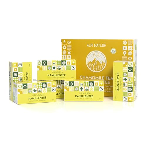 Kamillentee von Alpi Nature, 120 Кamillentee Beutel, 120g (6 Schachteln mit 20 Teebeutel à 1g), Kamillenblüten getrocknet von Alpi Nature