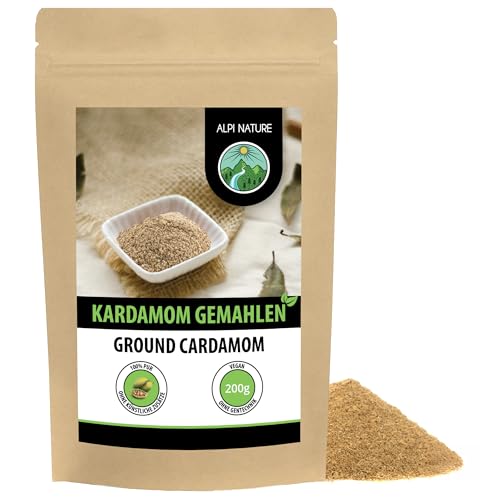 Kardamom gemahlen (200g), Kardamompulver 100% naturrein, natürlich ohne Zusätze, vegan von Alpi Nature