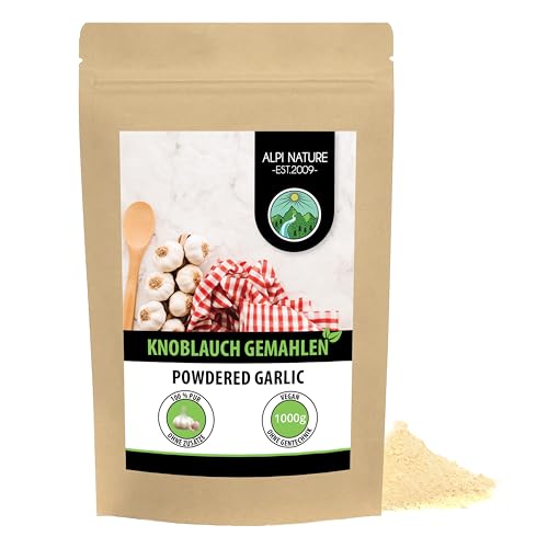 Knoblauchpulver (1kg), Knoblauch gemahlen, 100% naturrein aus schonend getrocknetem Knoblauch, natürlich ohne Zusätze, vegan von Alpi Nature