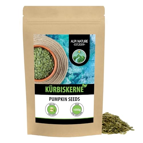 Kürbiskerne 1kg von Alpi Nature, rohe Kürbiskerne geschält, Kürbiskern zum Essen, glutenfrei von Alpi Nature