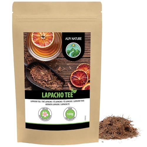 Lapacho Tee (100g), Lapacho Rinde getrocknet, Lapachotee, Lapachorinde geschnitten, 100% natürlich, pau d’arco ohne Zusätze von Alpi Nature