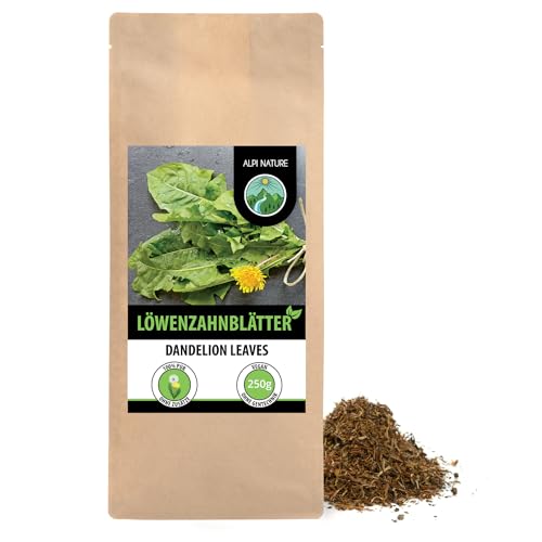 Löwenzahntee (250g), Löwenzahnblätter geschnitten, schonend getrocknet, 100% rein und naturbelassen zur Zubereitung von Tee, Löwenzahn Tee von Alpi Nature