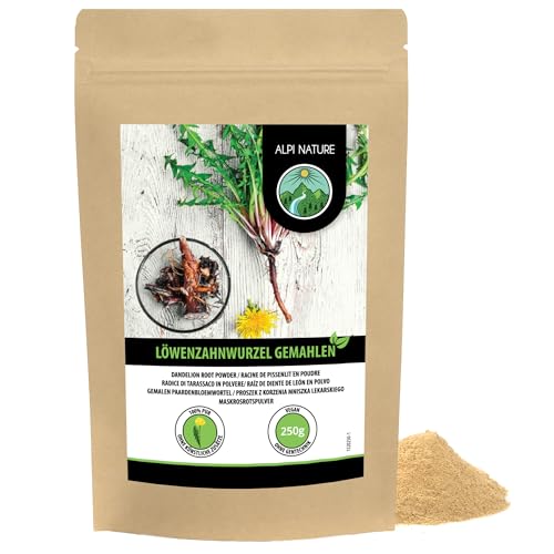 Löwenzahnwurzel gemahlen 250g von Alpi Nature, Löwenzahnwurzel Pulver, gemahlene Löwenzahn Wurzel von Alpi Nature