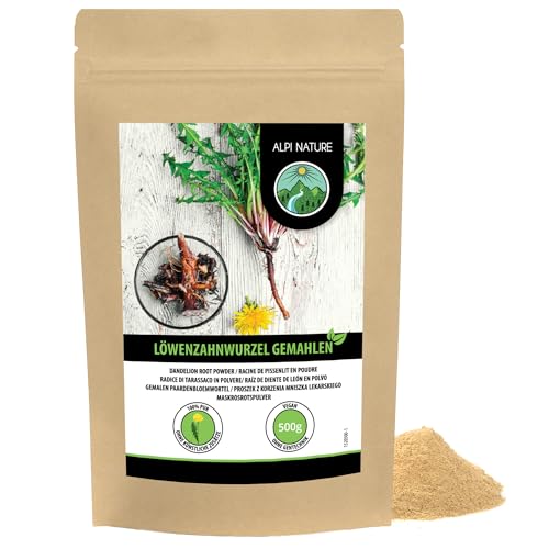 Löwenzahnwurzel gemahlen 500g von Alpi Nature, Löwenzahnwurzel Pulver, gemahlene Löwenzahn Wurzel von Alpi Nature