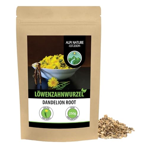 Löwenzahnwurzel getrocknet (250g), Löwenzahnwurzel geschnitten, 100% rein und naturbelassen zur Zubereitung von Tee und Würzen von Gerichten von Alpi Nature