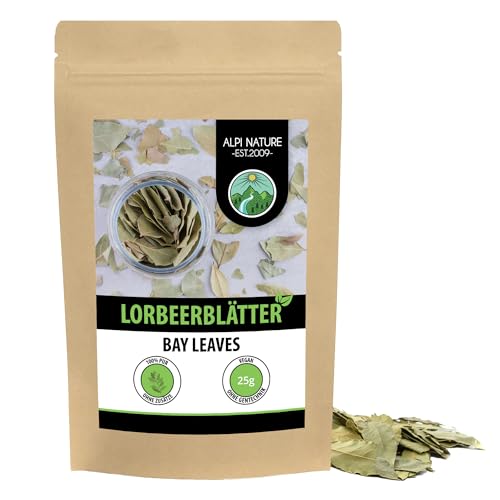 Lorbeerblätter ganz 25g von Alpi Nature, Lorbeerblätter getrocknet, Lorbeerblatt ganz zum Kochen von Alpi Nature