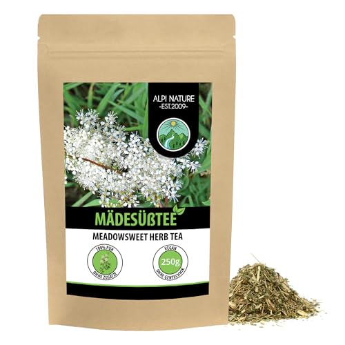 Mädesüß Tee (250g), Mädesüßkraut, geschnitten, schonend getrocknet, 100% rein und naturbelassen zur Zubereitung von Tee, Mädesüßtee, Kräutertee von Alpi Nature