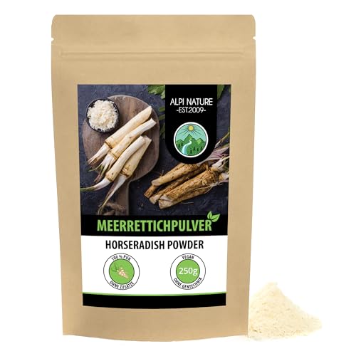 Meerrettichpulver (250g), Meerrettichwurzel gemahlen, 100% naturreines Meerrettich Pulver, schonend getrocknet und gemahlen, natürlich ohne Zusätze, vegan von Alpi Nature