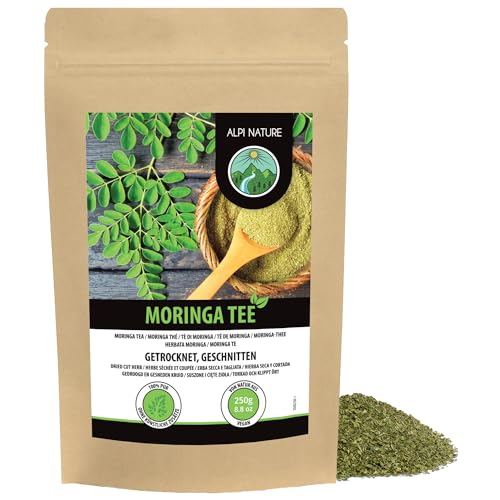 Moringa Tee 250g von Alpi Nature, Moringa Blätter getrocknet und geschnitten, Moringatee von Alpi Nature