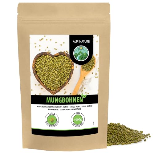 Mungobohnen 1kg von Alpi Nature, Mungbohnen, grüne Bohnen, Mung Bohnen ganz zum Kochen, glutenfrei von Alpi Nature