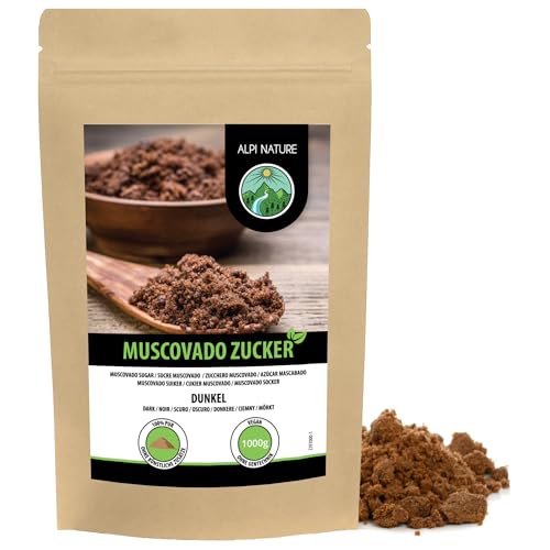 Muscovado Zucker dunkel 1kg von Alpi Nature, dunkler Muscovado Zucker, unraffinierter Rohrzucker von Alpi Nature