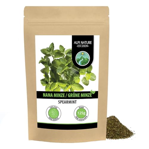 Nana Minze Tee 125g von Alpi Nature, Krauseminze getrocknet, marokkanische Minze Tee, Grüne Minze von Alpi Nature