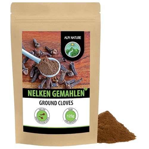 Nelken gemahlen (125g), Gewürznelken Pulver schonend gemahlen, Gewürznelken gemahlen 100% naturrein und schonend getrocknet von Alpi Nature