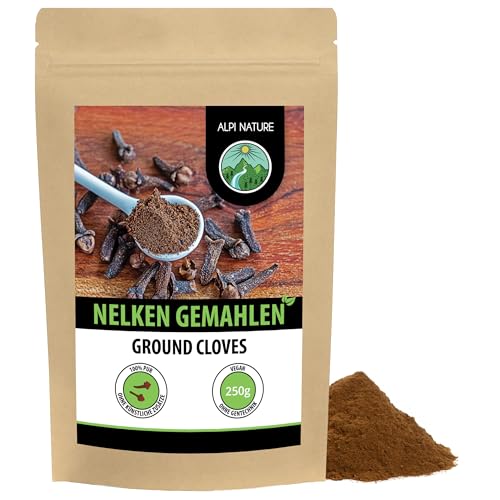 Nelken gemahlen (250g), Gewürznelken Pulver schonend gemahlen, Gewürznelken gemahlen 100% naturrein und schonend getrocknet von Alpi Nature