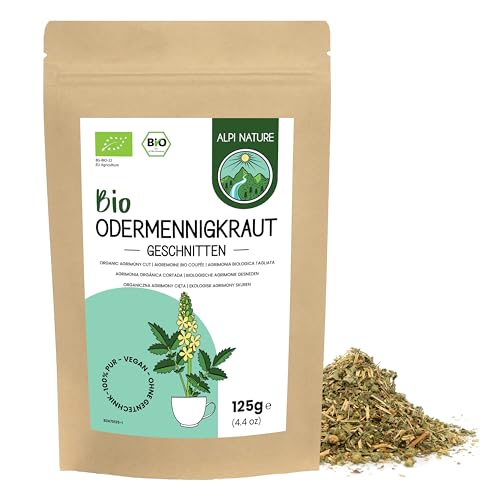 Odermennig Tee BIO 125g von Alpi Nature, Odermennigkraut geschnitten, Agrimonia Eupatoria Kräutertee von Alpi Nature