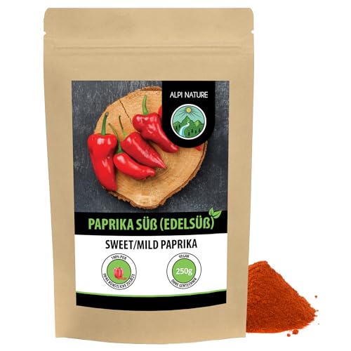 Paprika edelsüß (250g), Paprika gemahlen süß, Paprikapulver in wiederverschließbare Verpackung von Alpi Nature