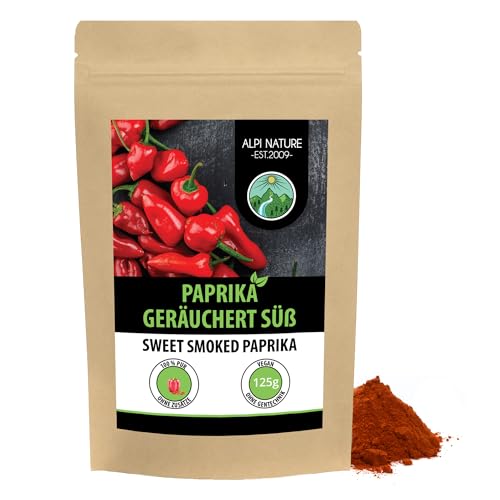 Paprika edelsüß geräuchert (125g), Paprika gemahlen süß, Paprikapulver geräuchert in wiederverschließbare Verpackung von Alpi Nature