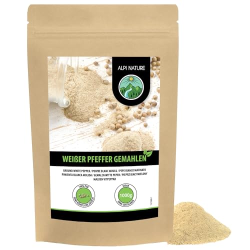 Pfeffer weiß gemahlen 1kg von Alpi Nature, weißer Pfeffer, weiße Pfefferkörner gemahlen von Alpi Nature