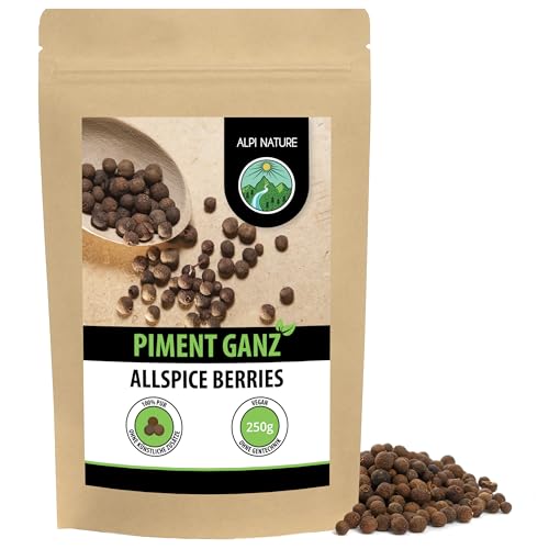 Pimentkörner ganz 250g von Alpi Nature, Piment ganz getrocknet, Pimentbeeren zum Kochen zum und Einlegen von Alpi Nature