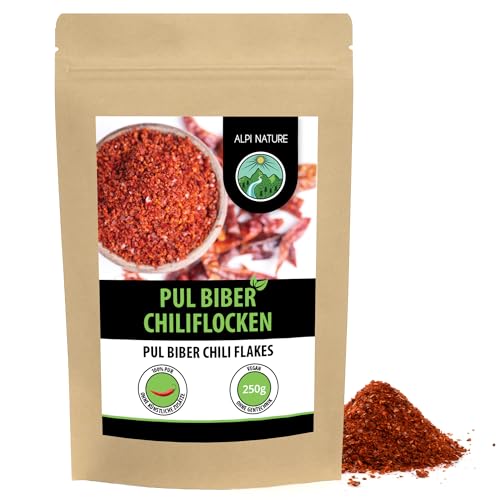 Pul Biber (250g), Chiliflocken 100% natürlich und ohne Zusätze, Pfefferflocken Pul Biber von Alpi Nature