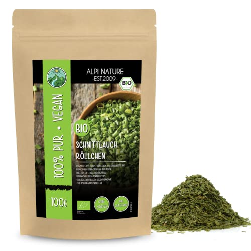 Schnittlauch BIO 100g von Alpi Nature, bio Schnittlauch getrocknet geschnitten zum Kochen, Garnieren und Dips von Alpi Nature