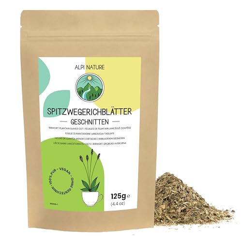 Spitzwegerich Tee 125g von Alpi Nature, Spitzwegerich Blätter getrocknet, Wegerich Tee, Kräutertee von Alpi Nature