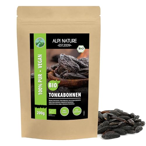 Tonkabohnen ganz BIO 200g von Alpi Nature, Tonka Bohnen ganz zum Kochen, Backen und für Desserts von Alpi Nature