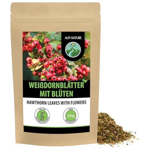 Weissdorn Tee (250g), geschnitten, schonend getrocknet, Heckendorn 100% rein und naturbelassen zur Zubereitung von Tee, Kräutertee, Weissdorntee von Alpi Nature