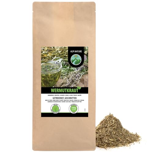 Wermut Tee 1kg von Alpi Nature, Wermutkraut Tee lose, Wermutkraut getrocknet und geschnitten von Alpi Nature