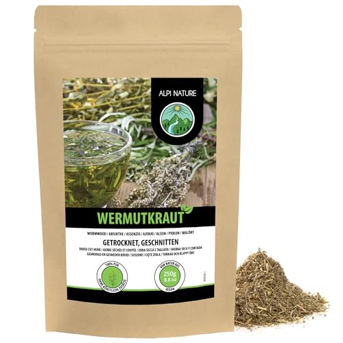 Wermutkraut geschnitten (250g), Wermuttee, Wermut 100% natürlich, Wermut Tee ohne Zusätze von Alpi Nature