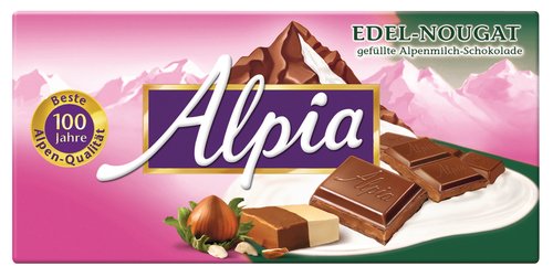 Alpia Schokolade Edel Nougat, 20er Pack (20 x 100 g Packung) von Alpia