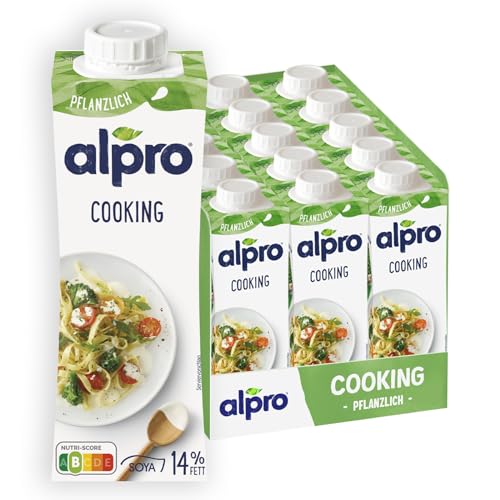 Alpro Soja-Kochcrème Cooking, Vegan, Laktosefrei, Glutenfrei, UHT, 15x250ml, 15er Pack von Alpro