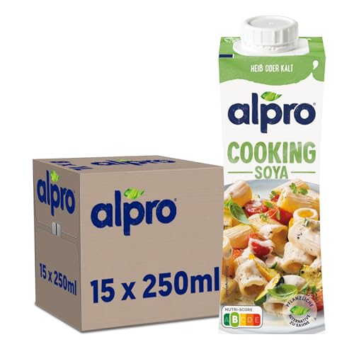 Alpro Soja-Kochcrème Cooking, Vegan, Laktosefrei, Glutenfrei, UHT, 15x250ml, 15er Pack von Alpro