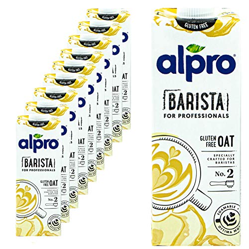 Alpro - 10er Pack Haferdrink Barista for Professionals 1 Liter - Oat Hafer Drink 100 % pflanzlich zum Aufschäumen für Kaffee, Shakes und Smoothies von Alpro