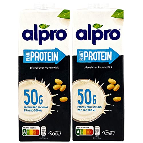 Alpro - 2er Pack Protein Sojadrink 1 Liter - Plant Proteindrink Soja Soya Drink 100 % pflanzlich (50 g Eiweiß pro Packung) von Alpro