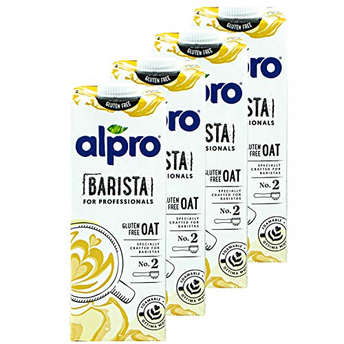 Alpro - 4er Pack Haferdrink Barista for Professionals 1 Liter - Oat Hafer Drink 100 % pflanzlich zum Aufschäumen für Kaffee, Shakes und Smoothies von Alpro