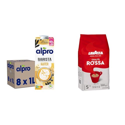 Alpro Barista Haferdrink – Von Natur aus laktosefrei – Reich an Ballaststoffen– 8 x 1 L – Haltbar mit Lavazza, Qualità Rossa, Arabica & Robusta Kaffeebohnen, Intensität 5/10, Mittlere Röstung, 1 Kg Alpro Barista Haferdrink – Von Natur aus laktosefrei – Reich an Ballaststoffen– 8 x 1 L – Haltbar mit Lavazza, Qualità Rossa, Arabica & Robusta Kaffeebohnen, Intensität 5/10, Mittlere Röstung, 1 Kg von Alpro