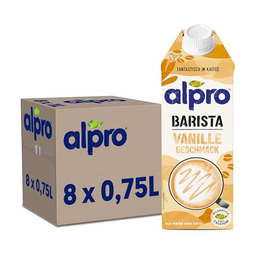 Alpro Barista Vanille – Zum Aufschäumen – Von Natur aus laktosefrei – Reich an Ballaststoffen, Calcium und Vitaminen – 8 x 750 ml – Haltbar Alpro Barista Vanille – Zum Aufschäumen – Von Natur aus laktosefrei – Reich an Ballaststoffen, Calcium und Vitaminen – 8 x 750 ml – Haltbar von Alpro