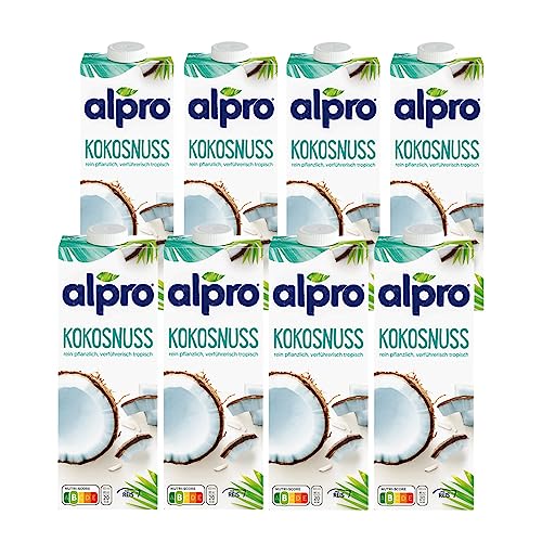 Alpro Long Life Drink auf pflanzlicher Basis aus Kokosnuss, vegan und milchfrei, 1 l (8er-Packung) (Verpackung kann variieren) von Alpro