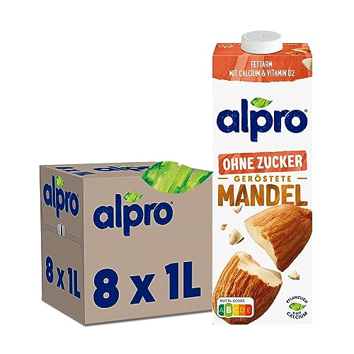 Alpro Mandeldrink Ohne Zucker Natur Pflanzlicher Drink Vegan 8x1L von Alpro