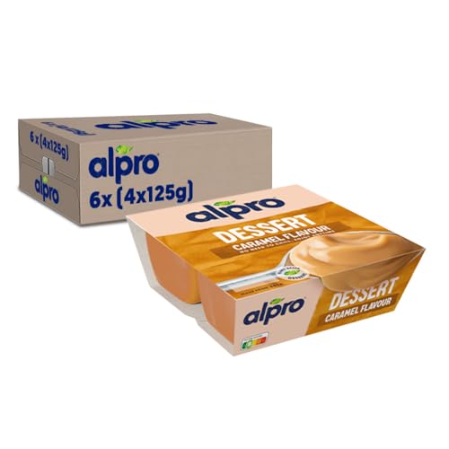 Alpro Soja-Dessert Cremig & süß Karamell, vegan, laktosefrei, glutenfrei, UHT, 6x (4 x 125g), 6er Pack von Alpro