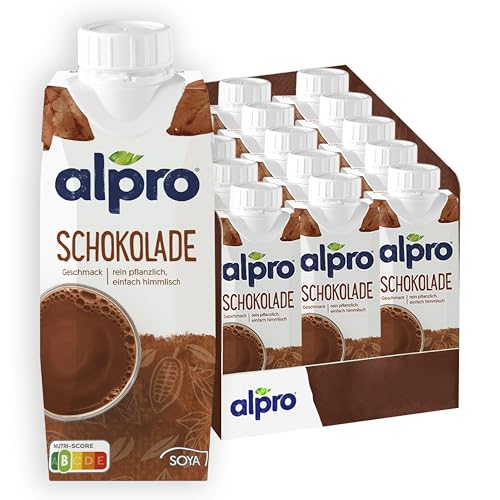 Alpro Sojadrink mit Schokoladengeschmack, Pflanzlicher Drink, Vegan, Laktosefrei, Glutenfrei, UHT, 15x250ml,15er Pack von Alpro