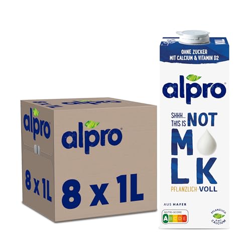 Alpro THIS IS NOT MILK 3,5% – Vegan und milchfrei – Von Natur aus laktosefrei – Reich an Ballaststoffen, Calcium und Vitaminen – 8 x 1 L – Haltbar von Alpro