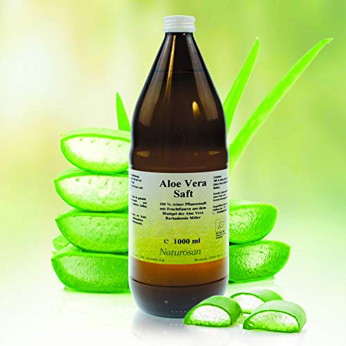Alpvital Naturosan Aloe Vera Saft 100% 1000ml reiner Pflanzensaft mit Fruchtfasern von Alpvital