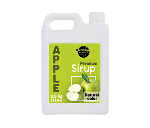 Getränke Sirup Fruchtsirup Bubble Tea Tee-Sirup Konzentrat 2,5 kg - 100 % vegan, glutenfrei, ohne künstliche Farbstoffe (Grüner Apfel) von Alsino