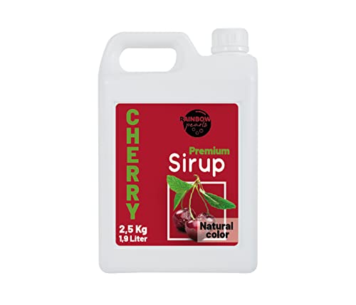 Getränke Sirup Fruchtsirup Bubble Tea Tee-Sirup Konzentrat 2,5 kg - 100 % vegan, glutenfrei, ohne künstliche Farbstoffe (Kirsche) von Alsino