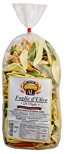 Frische Foglie d'Ulivo Tricolor Nudeln aus Italien 500g - Original Foglie d'Ulivo Pasta - trafila in bronzo - Olivenblatt Nudeln von Altapasta