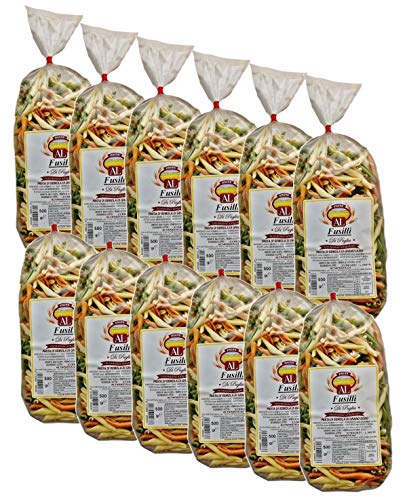 Frische Fusilli Tricolor Nudeln aus Italien 12 x 500g - Original Fusili Pasta - trafila in bronzo Frische Fusilli Tricolor Nudeln aus Italien 12 x 500g - Original Fusili Pasta - trafila in bronzo von Altapasta